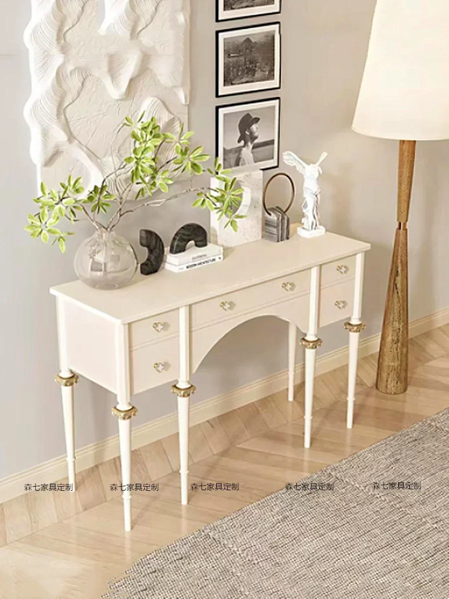 

TQH перегородка из цельного дерева, входной стол, современный средневековый многофункциональный шкафчик в стиле ретро, настенный стол