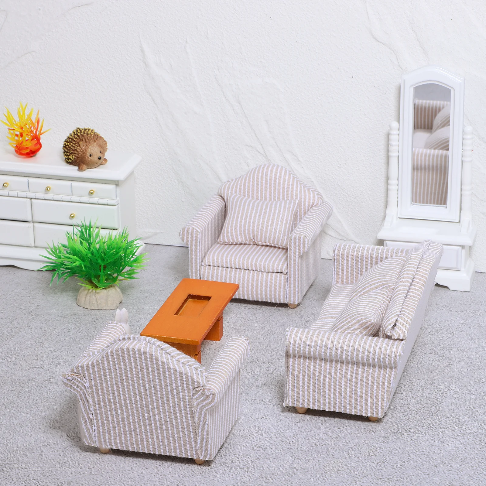 

3 шт. миниатюрная мебель, диван, маленький диван для детской комнаты, декоративные аксессуары, игровой набор, домашний офис, учебная композиция