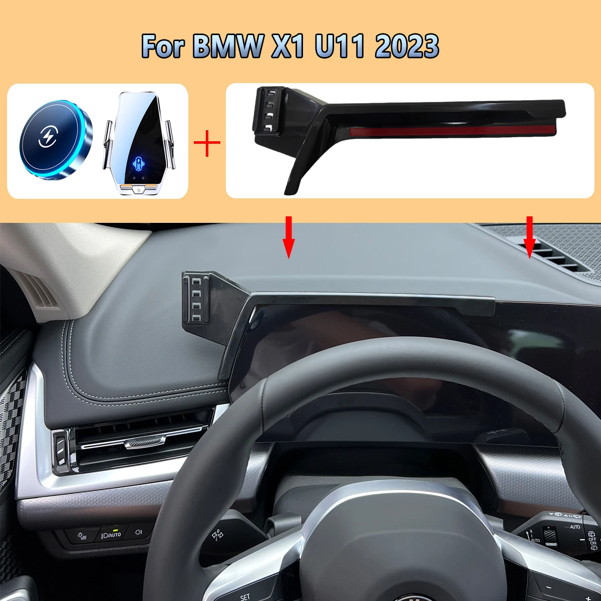 

Car Phone Screen Holder For BMW X1 U11 2023 Magnetic Wireless Charging Car Phone Display Mount For MagSafe Stand Accessories