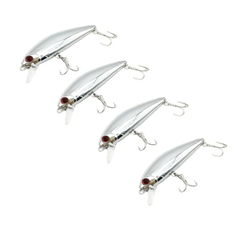 Luya Bait Electroplating Silver Five-eye Submerged Mino 10g Mackerel Perch Mackerel Swallow Bait Bionic Fake Bait Fishing Lure