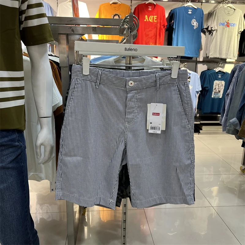 Bal masculino verão novo linho orts respirável fino cinco pontos calças de praia perna reta casual lazer orts 880033