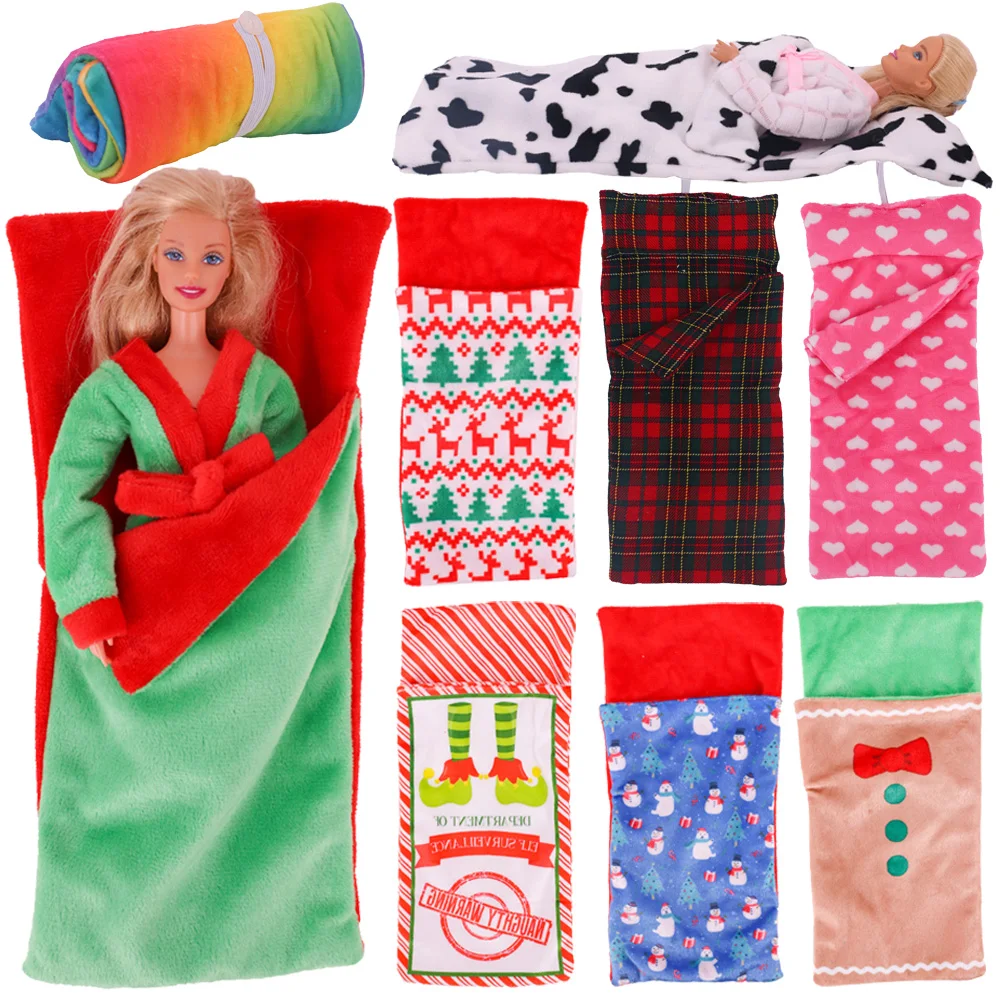 Barbies Sleeping Bag Christmas Present for 11.8Inch Barbies Accessories 1/6 Dollhouse Decoration 30Cm Big Elf Dolls,Bathrobe Toy