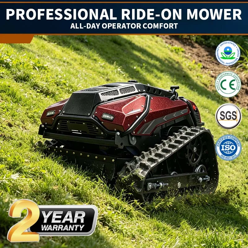 Efficient mowing performance Standard Safety Lock Remote Control Lawn Mower Crawler Lawn Mower Self-propelled Lawn Mower