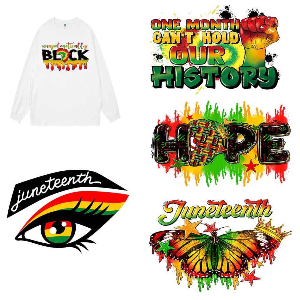 

DIY JuneTeenth DTF Printing transfers for T-Shirts Jerseys Custom Black Girl Ironing Stickers Printed Patterns For Clothing