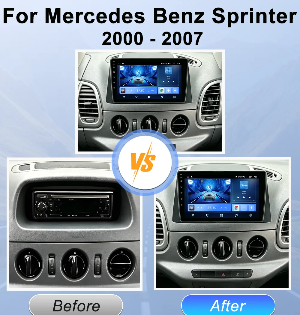 Android 16 Car Radio For Mercedes Benz Sprinter 2000 2001 2002 2003 2004 - 2007 Carplay Multimedia GPS Navigation Stereo Screen
