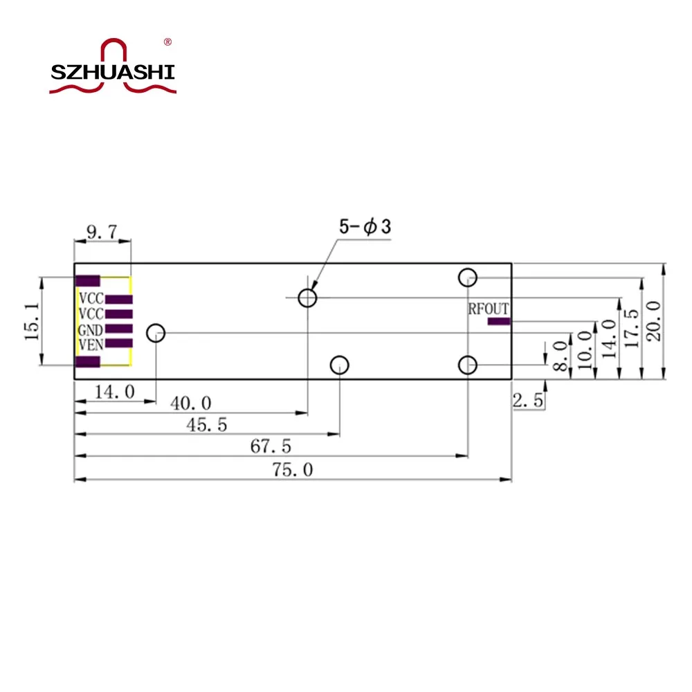 SZ-HUASHI YJM506028JC_5153 28dBm Shield Module WiF 5150MHz-5350MHz  Jammer,Etc