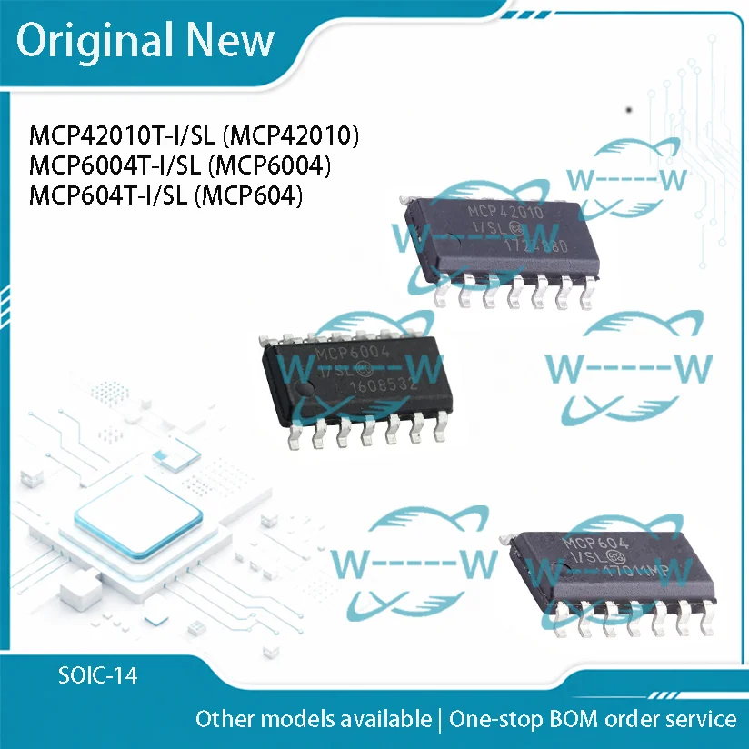 5-50PCS) MCP42010T-I/SL MCP42010 MCP6004T-I/SL MCP6004 MCP604T-I/SL MCP604 SOP-14 IC CHIP