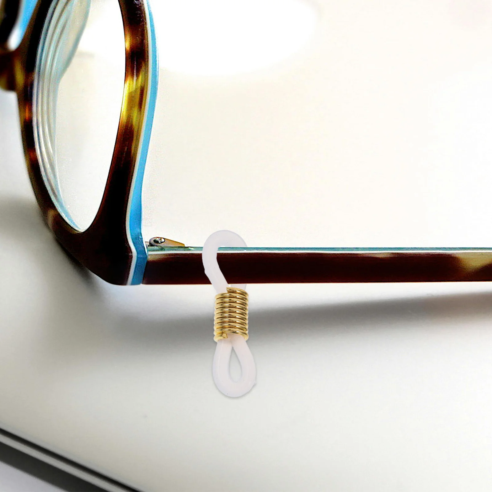 

100Pcs Anti-Slip Eyeglasses Chain Connectors Stylish Iron Silicone Glasses Holder Ends Versatile Usage Daily Life