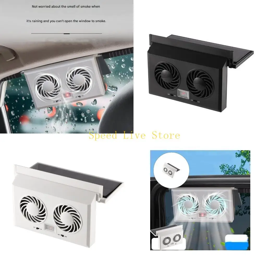 547C Solar Car Cooling Fan Double Ventilation Technology 180° Wide Car Radiator Cooling Fan Air Circulation