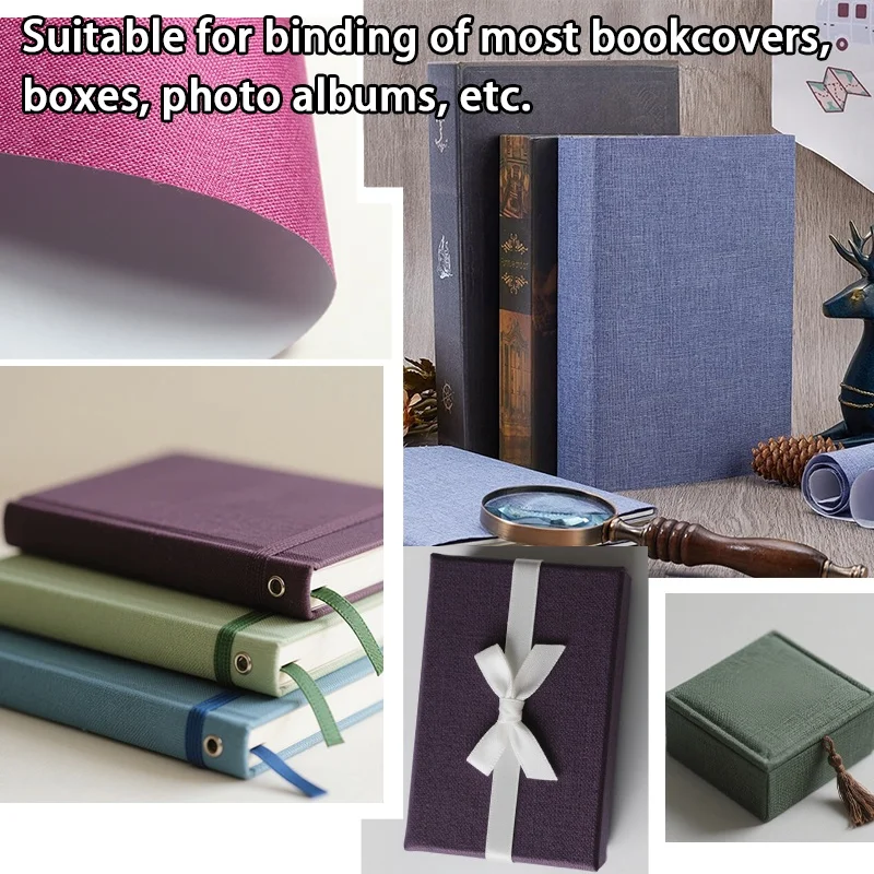 Linen Book Cover Book Binding Cloth for Photo Album Scrapbook Linen Surface Paper Backed Craft Paper Book Protection 40x100cm view 3