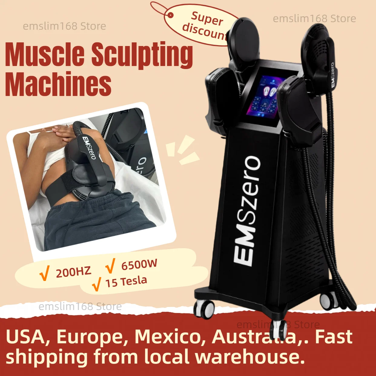 EMSzero RF  8500W Body Slimming Sculpting Machine NEO Professional Equipment Build Muscle Fat Burning EMS Muscle Stimulator