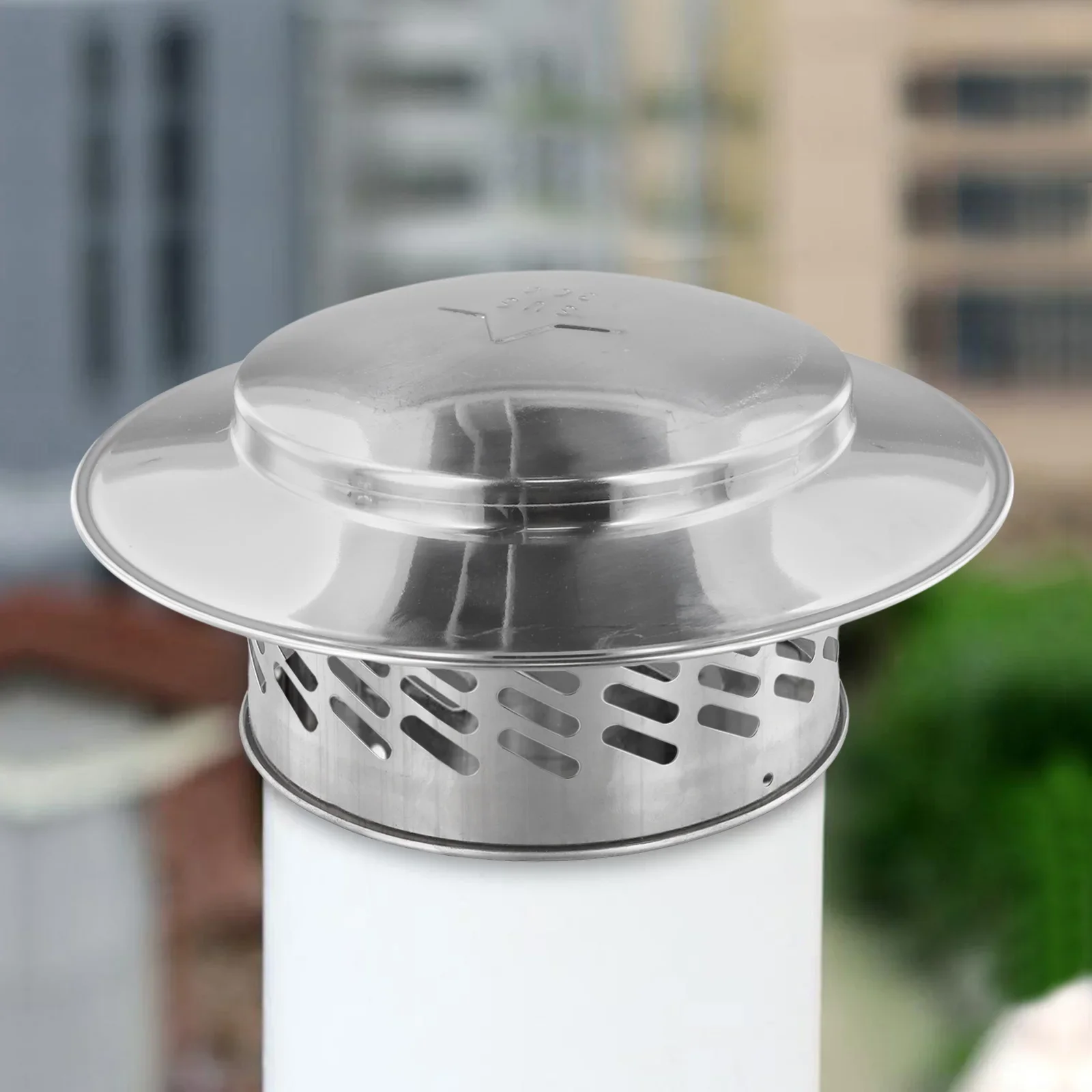 

High Quality 80-220mm Stainles Steel Chimney Cap Exterior Wall Fresh Air Outlet Roof Pipe Exhaust Hood Ultralight Rain Cap