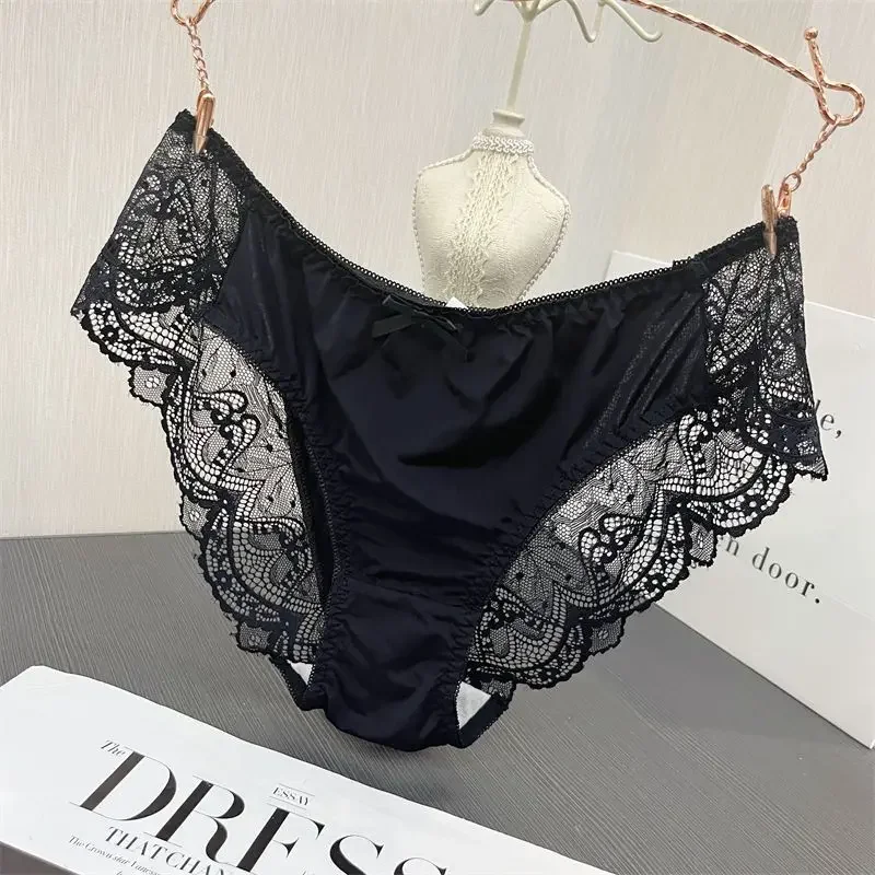 Extra Large High-end Sex Appeal Lace Underwear Pull in Your Belly and Lift Your Hips Cotton Crotch Mid-waist Panties Women