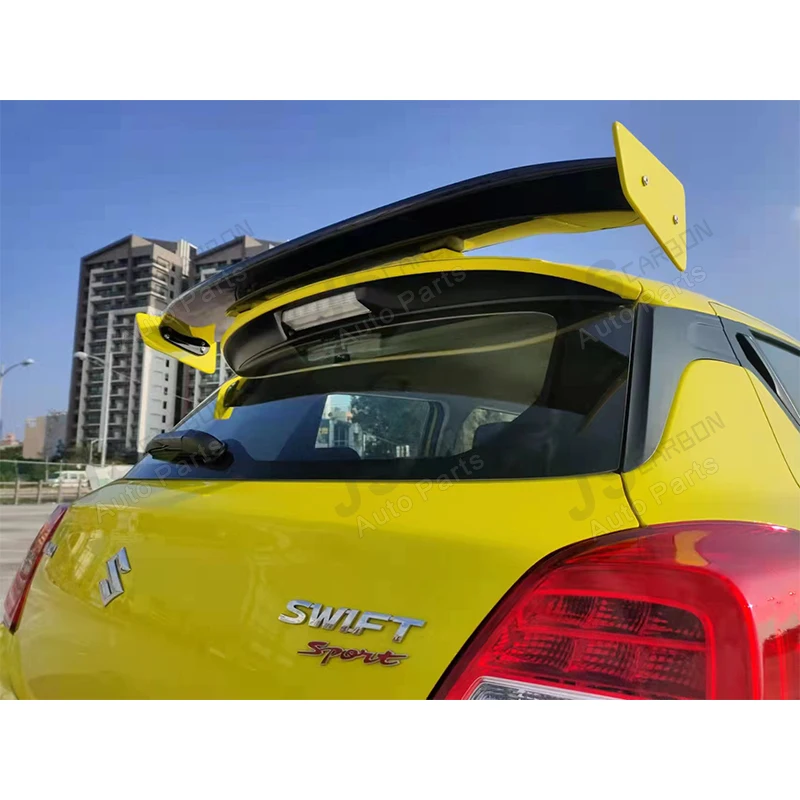 Auto carro traseiro Trunk Spoiler, Upgrade Body Kit, Carbon Fins Tail Fins para série Suzuki Swift ZC33S RZ estilo