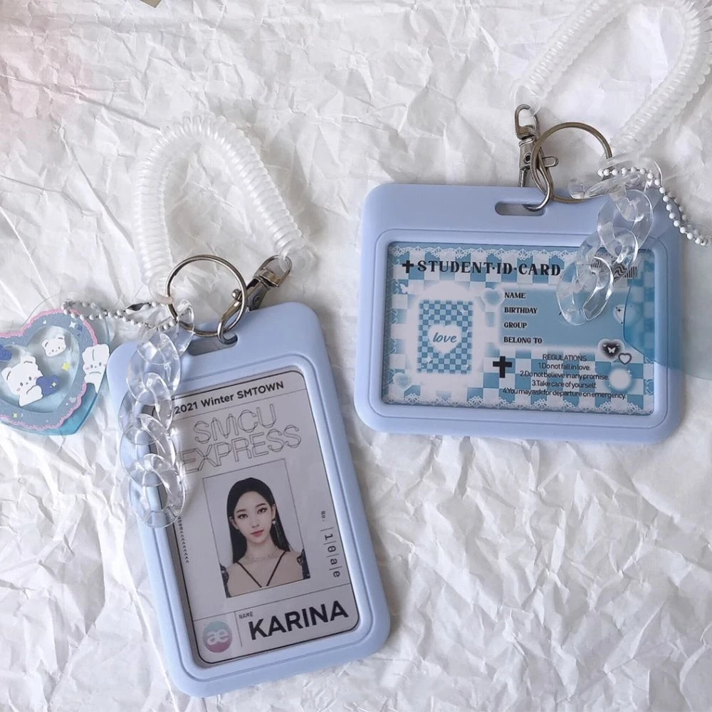 Ins Idol Photocard Holder Com Chaveiro, Foto Protector, Álbuns, Papelaria Escolar, Titular Do Cartão De Identificação