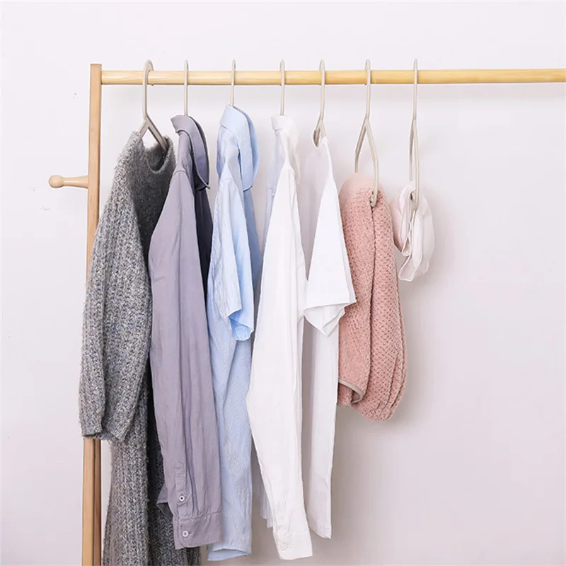 5/10 PCS Adult Clothes Hanger Racks Adjustable Plastic Display Hangers Hook Windproof Non-slip Coats Hanger Clothing Organizer