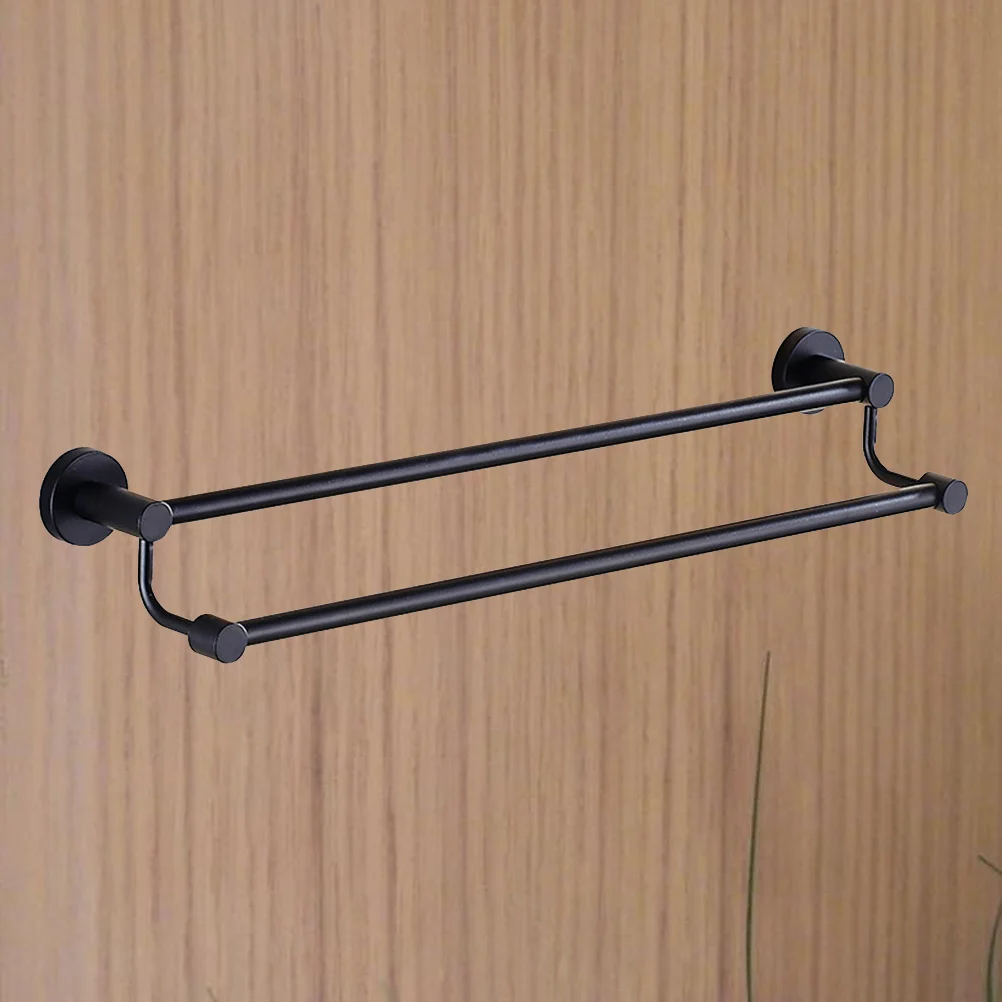 شريط مزدوج 50 سنتيمتر جدار فولاذي مقاوم للصدأ الأسود شنت شماعة فوط الحمام لا الجمعية المطلوبة للحمام خزانة غرفة النوم ديكور