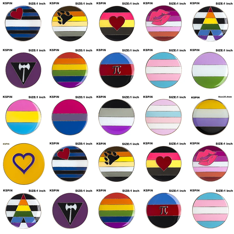 

Gay Pride Rainbow Flag Rozet Metal Chapas Metalicas Pins Icon Backpack Brooch for Gift