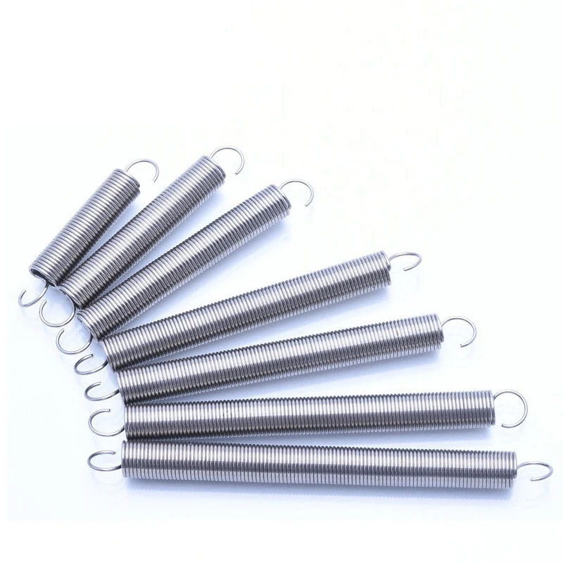 304 Stainless Steel Open S Hook Tension Spring 2mm Cylindroid Helical Draught Extension Expansion Tensile Spring Length 40-330mm