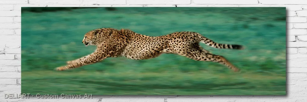 

CHEETAH RUNNING - NATURE Canvas Poster BRAND NEW Custom Size Available Room Decoration Home Decor Wall Art
