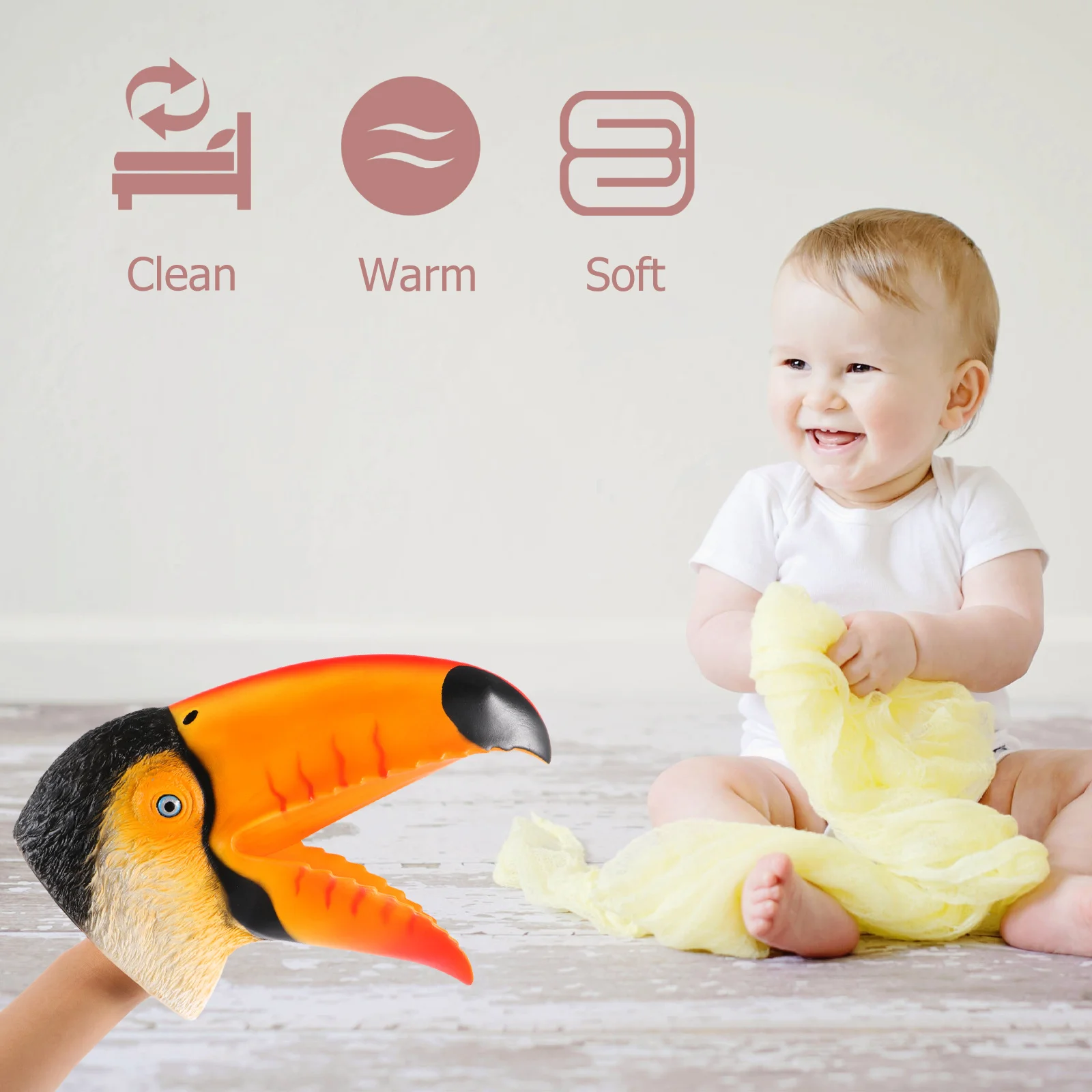 Tucano mão fantoche papel ferramenta educacional para crianças desenvolvimento cerebral família prazer fantoche de mão