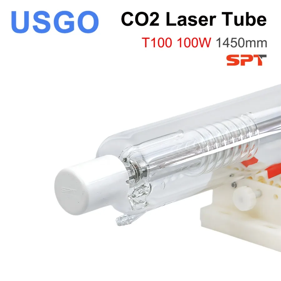 USGO SPT T100 100-130W Co2 Laser Tube Length 1450mm Dia 80mm for CO2 Laser Engraving And Cutting Machine