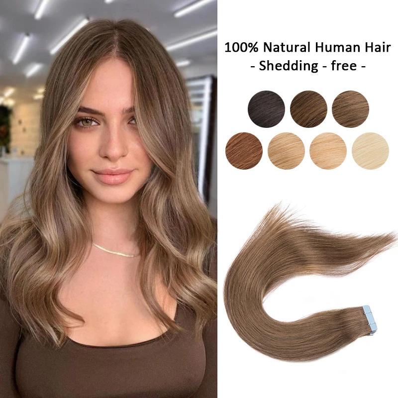 

20pcs Double Sided Tape In Extensions 100% Brazilian Virgin Human Hair Remy 18" 20" 22" 24" 26" 28" Straight Blonde Color 150g