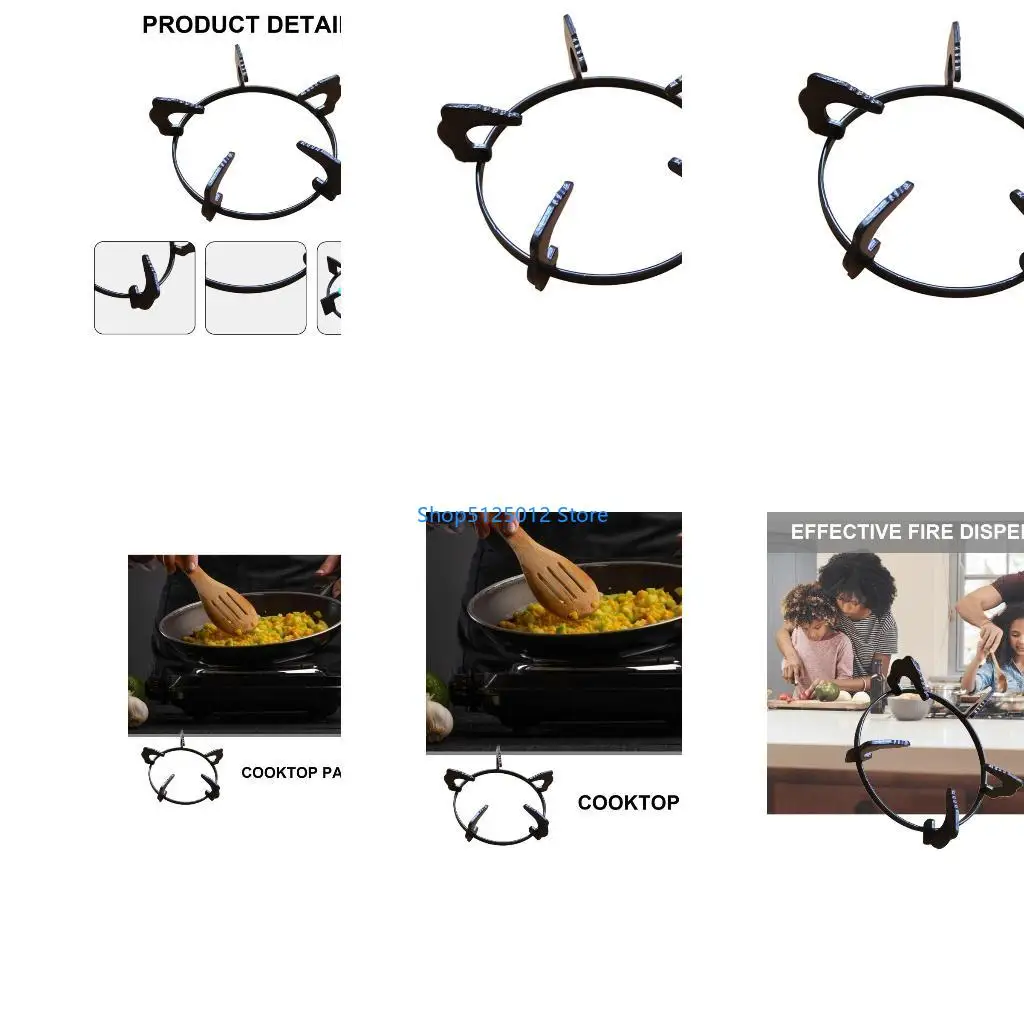 G8TC Cooking Accessory Wok Support Rings Iron Texture Suitable for Kitchen Stovetops