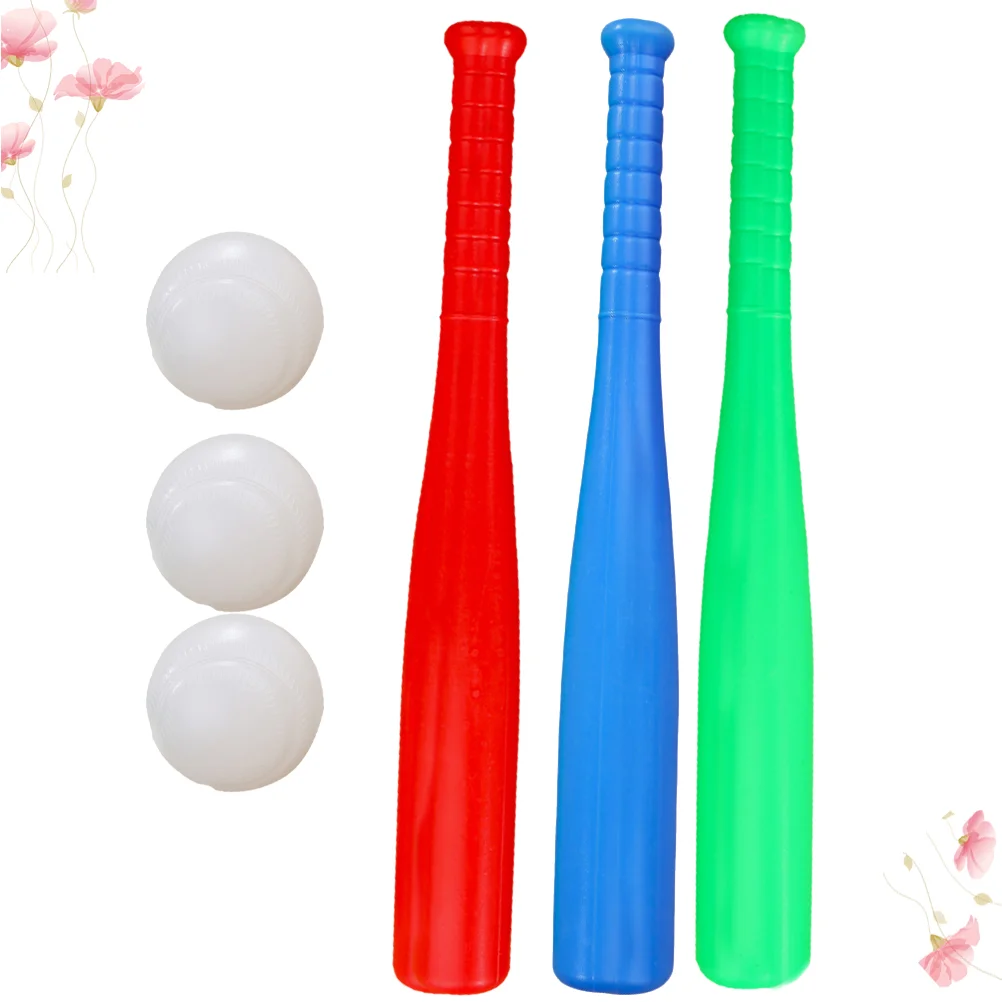 6pcs Kids Baseball Set Kids Outdoor Baseball Toys Practice Batting Skill Ball for Children Toddlers (3pcs Baseball Bat + 3pcs