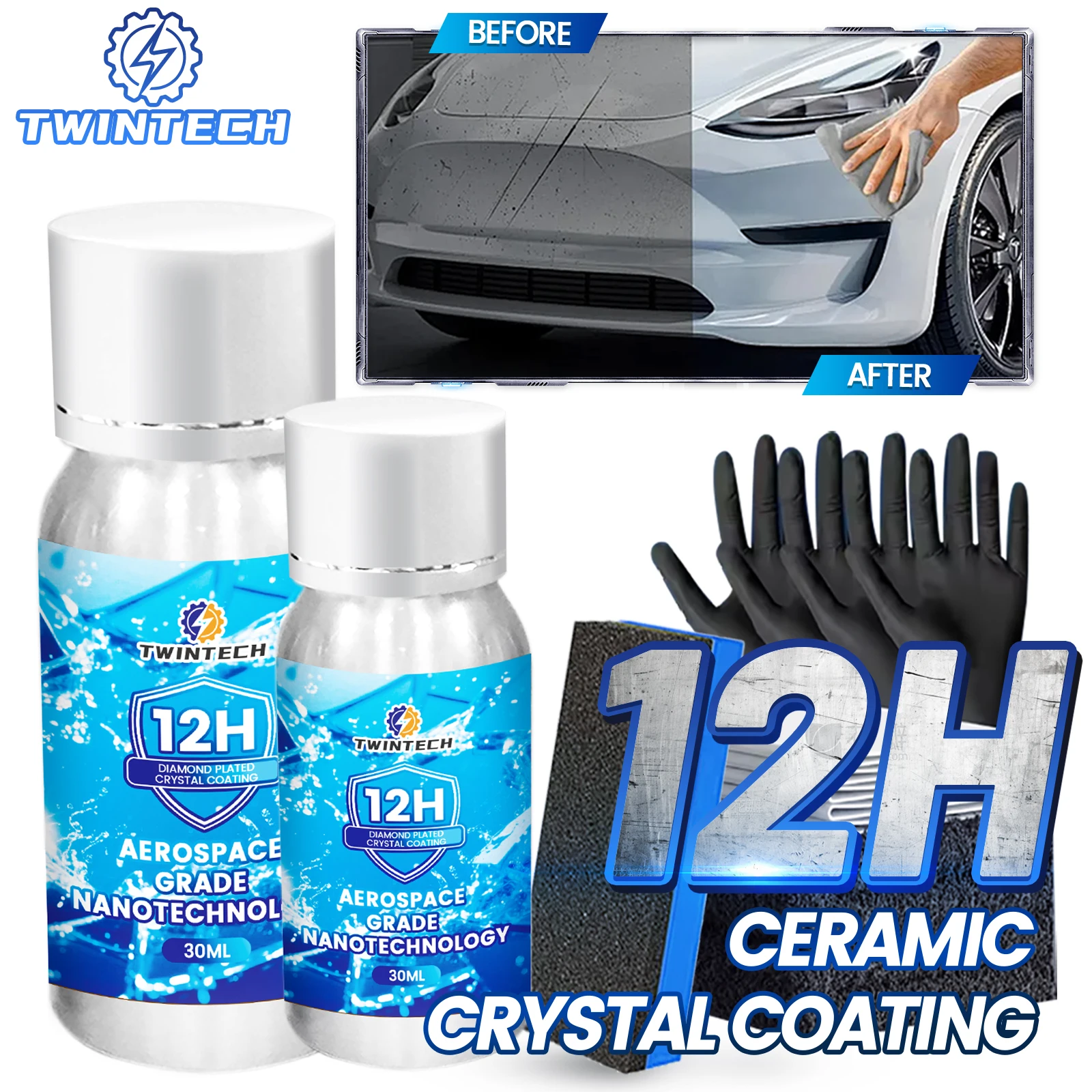 

Комплект керамического покрытия TWINTECH 12H, керамическое покрытие для автомобиля, покрытие для автомобилей и мотоциклов, керамическое нанопокрытие