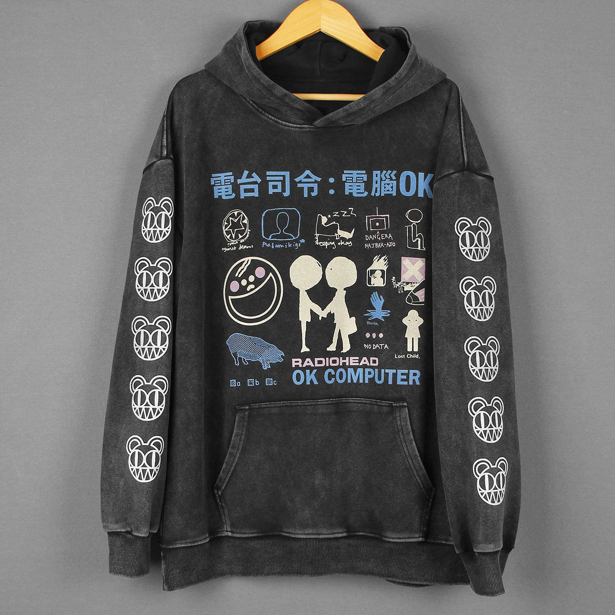 Radiohead Hoodie OK Compuer Alternative Rock Cotton Washed Long Sleeves Casual Hooded Clothes Men Women Hoodies