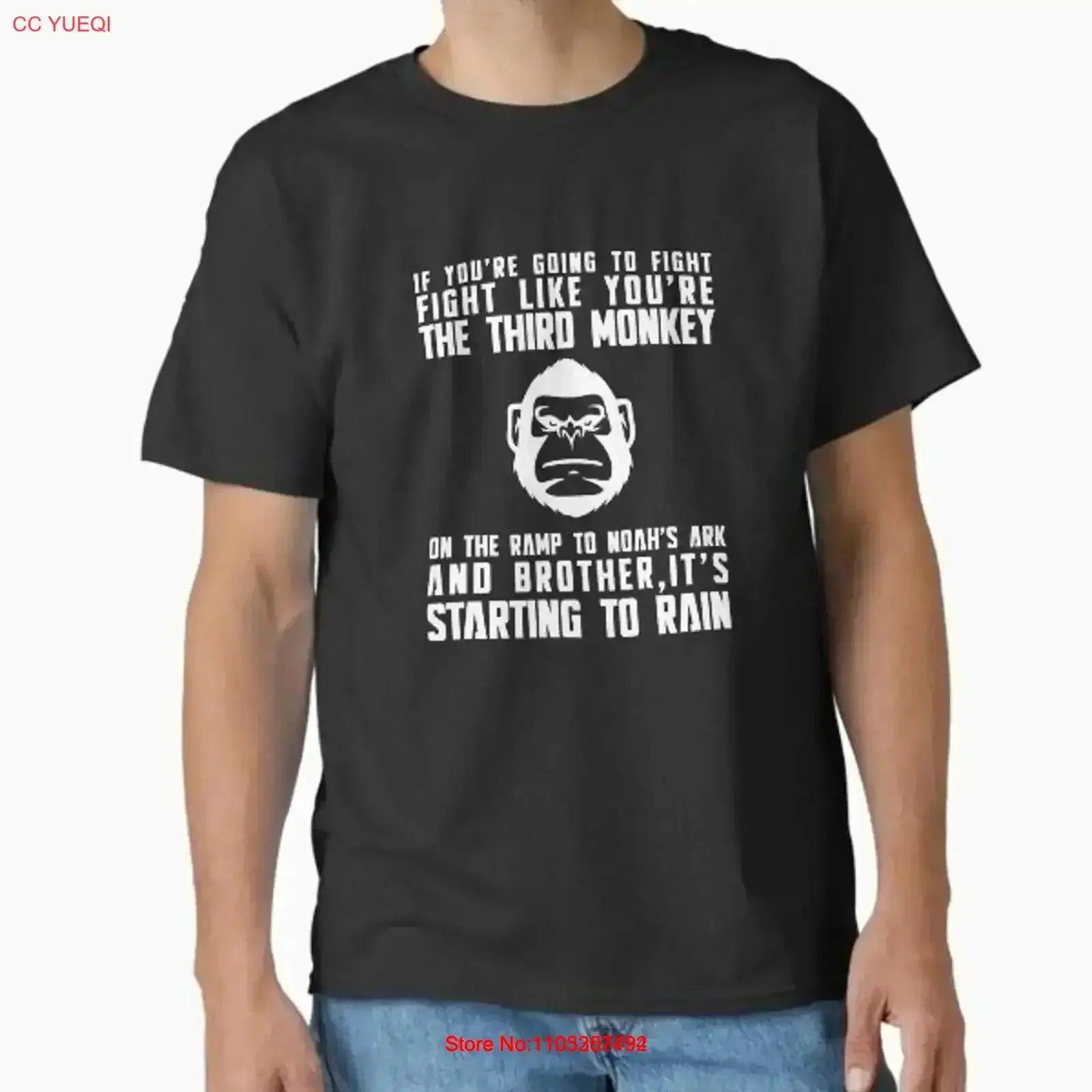 Fight Like The Third Monkey On Noah's Ark V3 T Shirt Made in US AUS Size S 2XL vintage Washed Casual streetwear vintage Washed