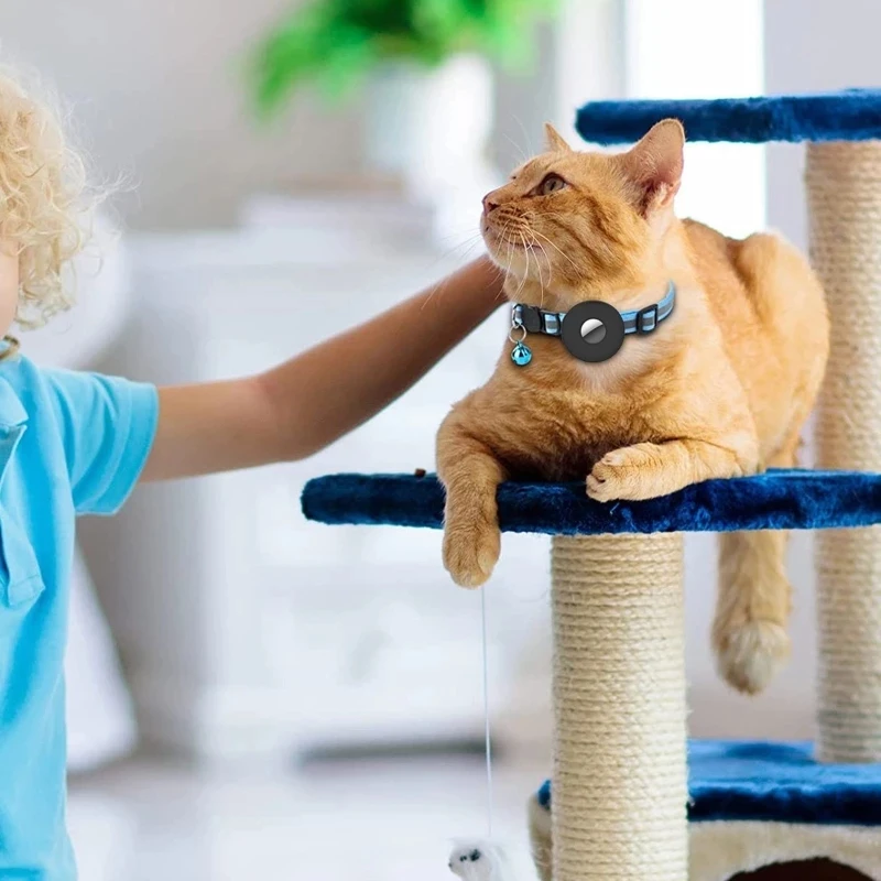 Collier lumineux en Nylon pour Apple AirTag, pour chat, cloche, anneau, chaton, chien, GPS, recherche, dispositif de suivi Anti-perte