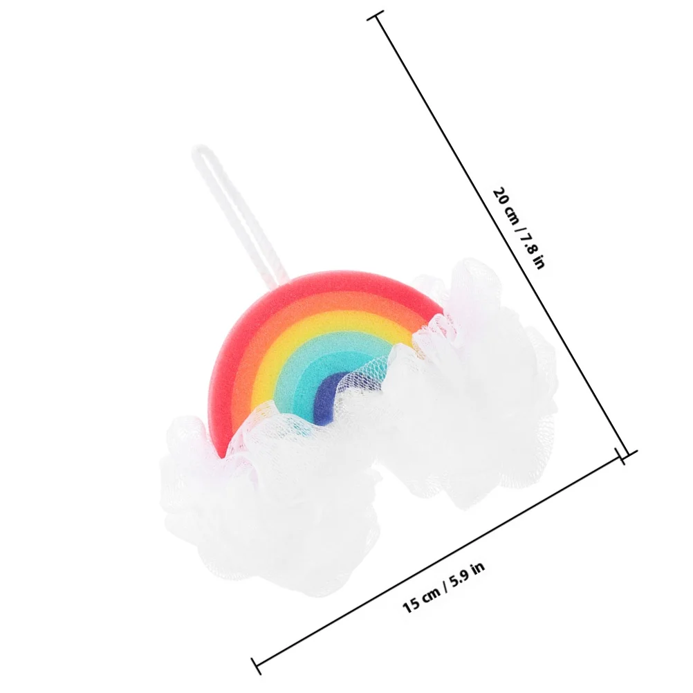 Adorable esponja de baño para bebé de arcoíris, suave y suave para la piel, accesorio portátil para el hogar, suministro de esponja para bebé
