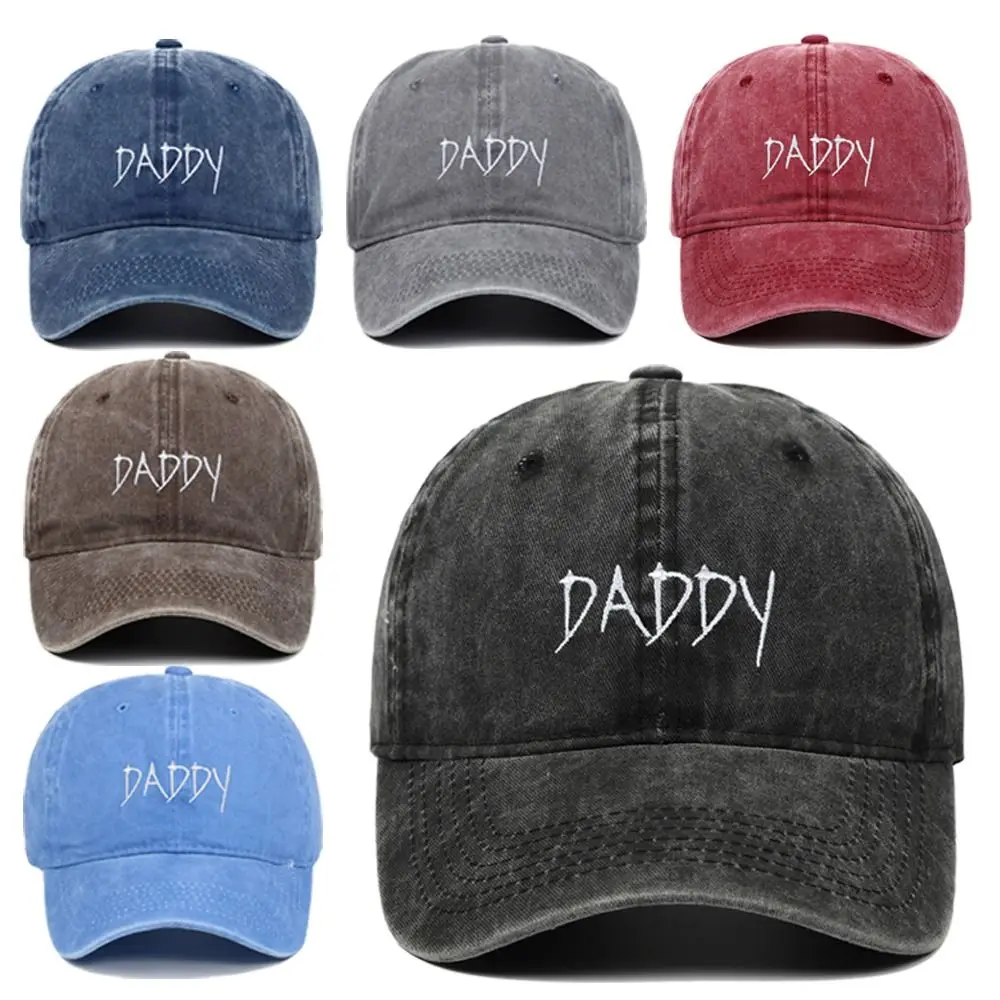 

Adjustable Daddy Embroidery Baseball Caps Fashion Hiphop Vintage Sunscreen Hats Distressed Faded Cap