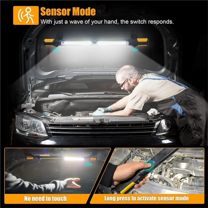 【ADORN】Magnetic, Underhood Work Light With Hooks- 2400LM LED, 4400Mah Rechargeable For Mechanic Use