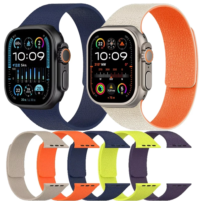 Magnetic Silicone Strap For Apple Watch Band Ultra 3 2 49mm 45mm 41mm Bracelet Iwatch Series 11 10 9 8 7 6 SE3 46mm 42mm 40 44mm