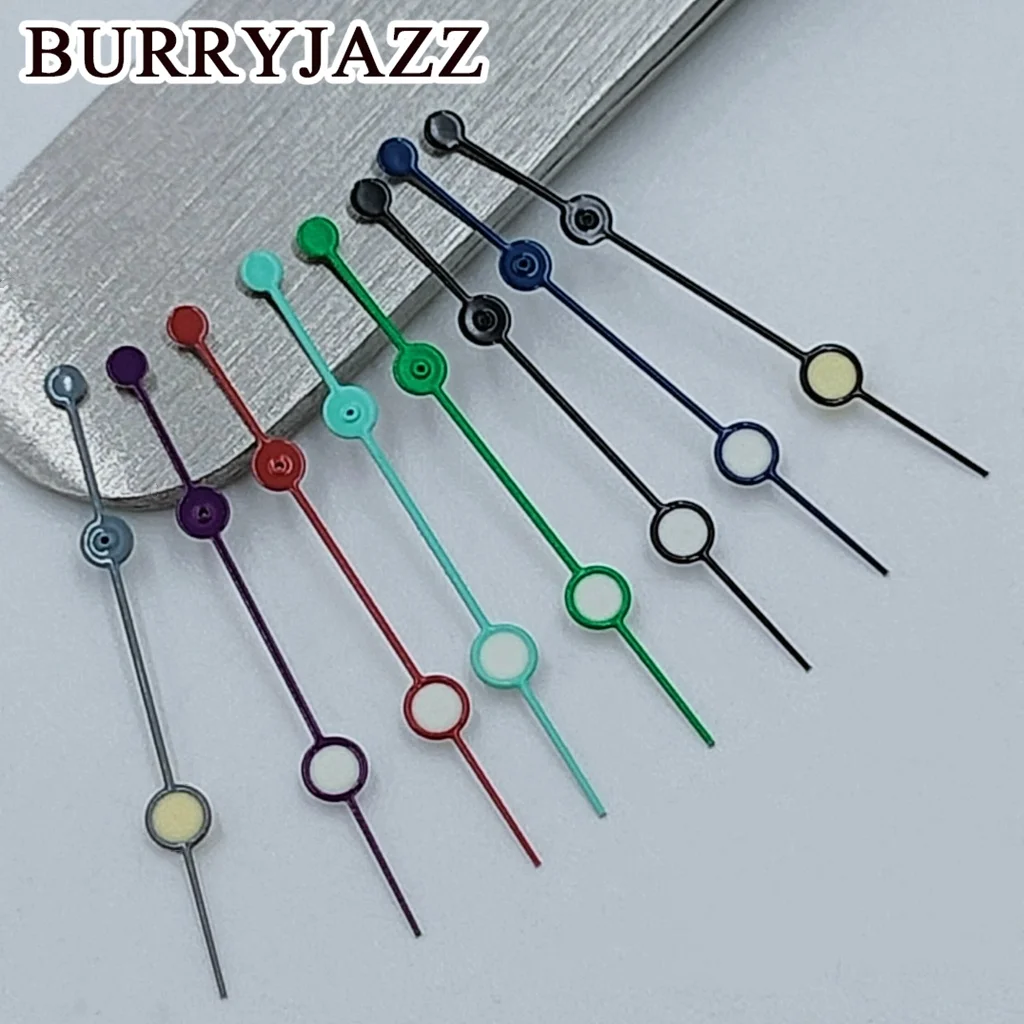 BURRYJAZZ NH35 NH36 NH38 7S26 7S36 4R35 4R36 Watch Hands Silver Rose Gold Black Green Blue Red Gray Purple Hands Green Luminous