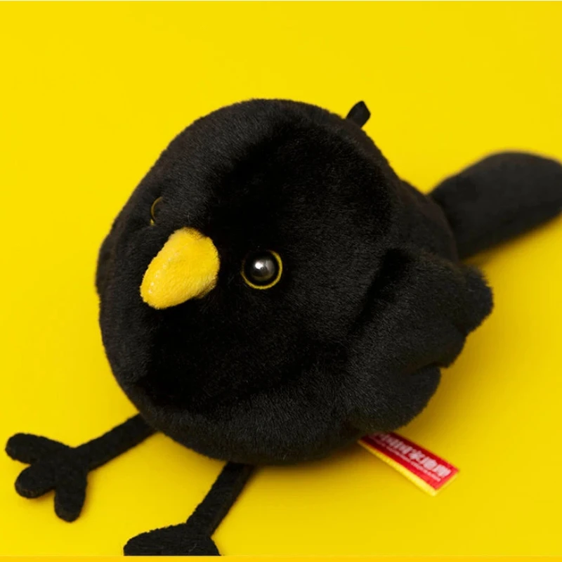 Oryginalny brelok pluszowy z dźwiękiem czarnego ptaka z Muzeum Geografii Narodowej Chiny, zawieszka, lalka ptak, dekoracja do torby dla dzieci