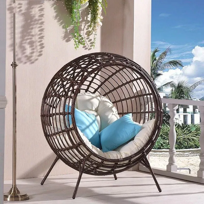 

Outdoor lazy round sofa creative hand-woven rattan bird's nest sofa courtyard balcony leisure recliner