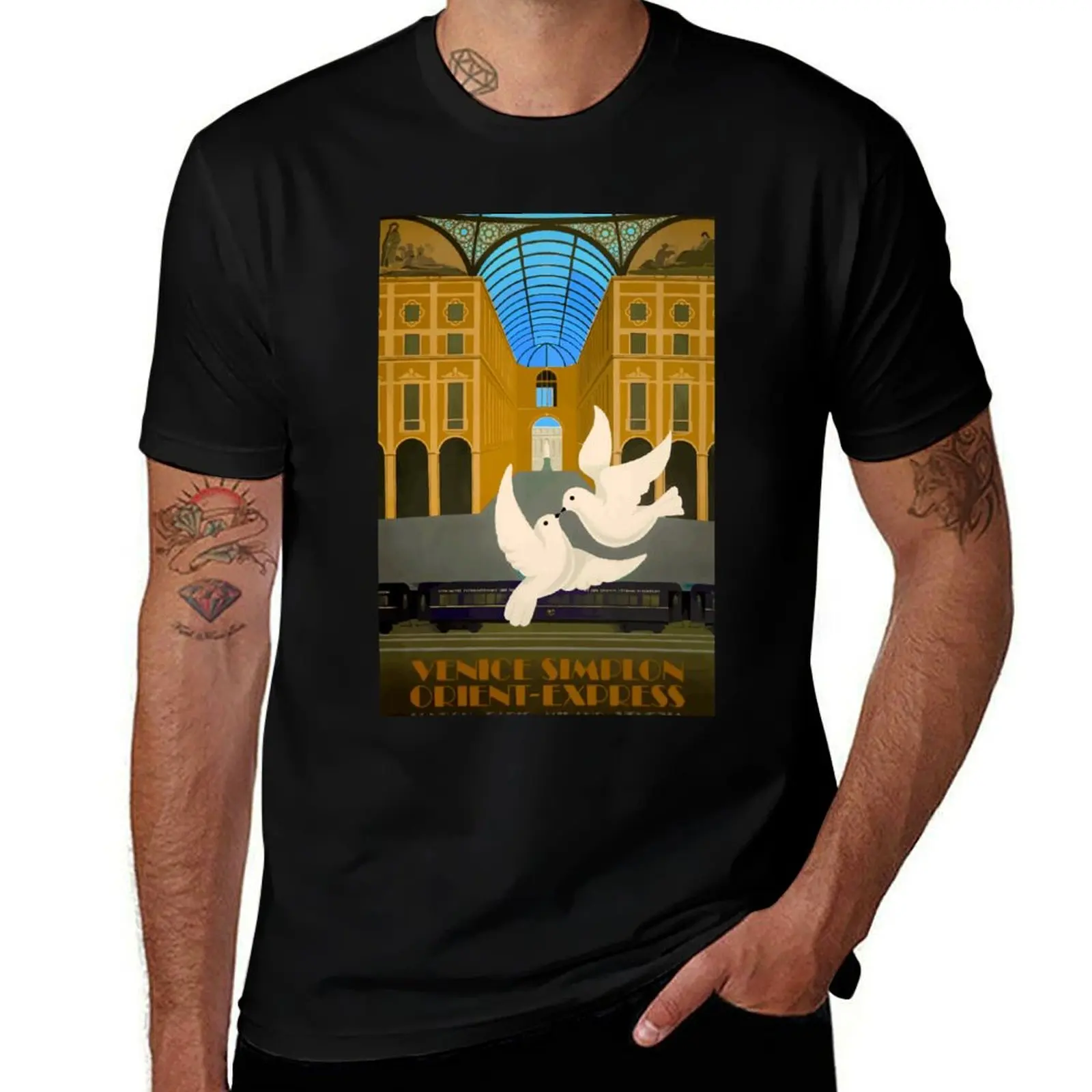Vintage, retro Venice Simplon Orient-Express T-Shirt Big and Tall Crew Neck Tee T-Shirt