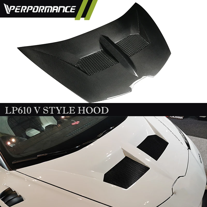 Carbon FIber Car Bonnet LP580 LP610 V Style Hood Scoop Engine Covers V Design Car Auto Parts LP610 Carbon Bonnet Hoods