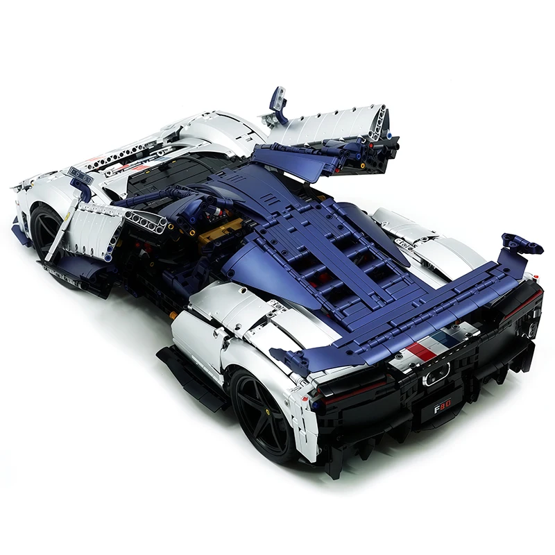 MOC Y18004 التقنية F80 الرياضة سوبر مركبة 1:8 اللبنات فضي رمادي كول سباق السيارات نموذج لغز DIY بها بنفسك لعبة هدية عيد ميلاد #3