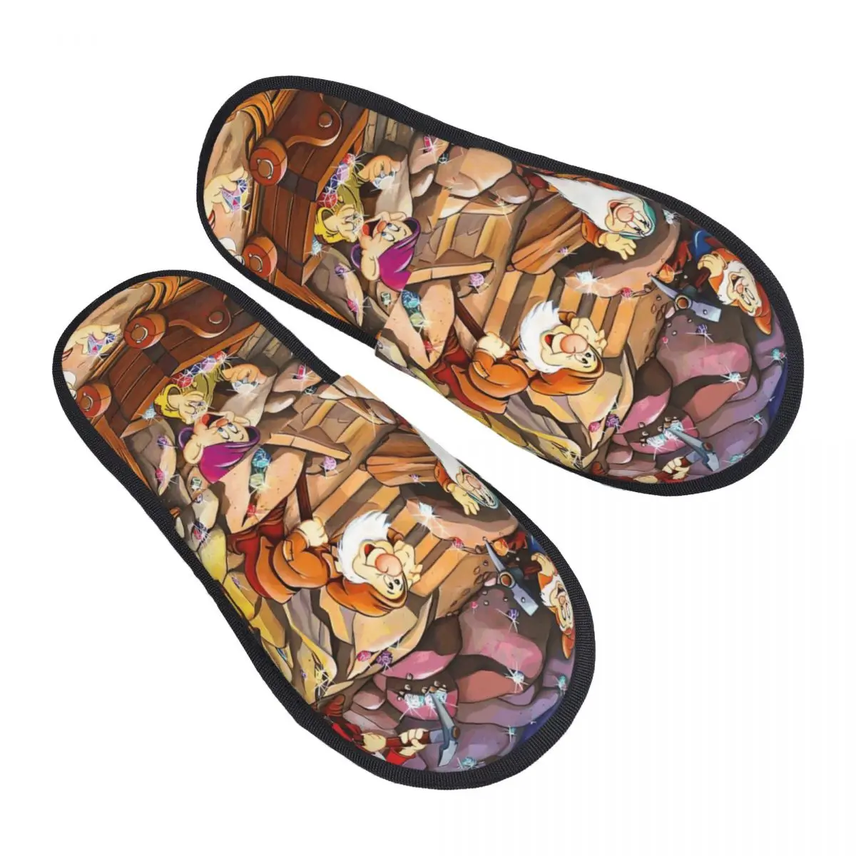 

Custom Snow White And The Seven Dwarfs House Slippers Women Cozy Memory Foam Animation Slip On Hotel Slipper Shoes
