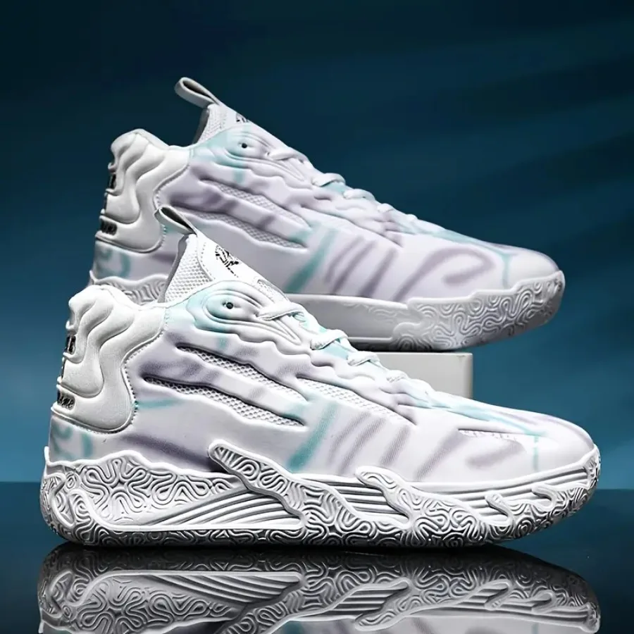 

Low-Top Basketball Sneakers with Wavy Sole and Audible Friction Technology - Anti-Slip Sole Suitable for Outdoor Casual Wear -