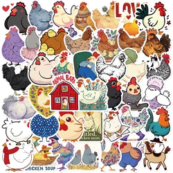 50PCS Funny Cute Cartoon Chicken Sticker Vintage For DIY Kids Notebook Luggage Motorcycle Laptop Refrigerator Decal Toy Decor