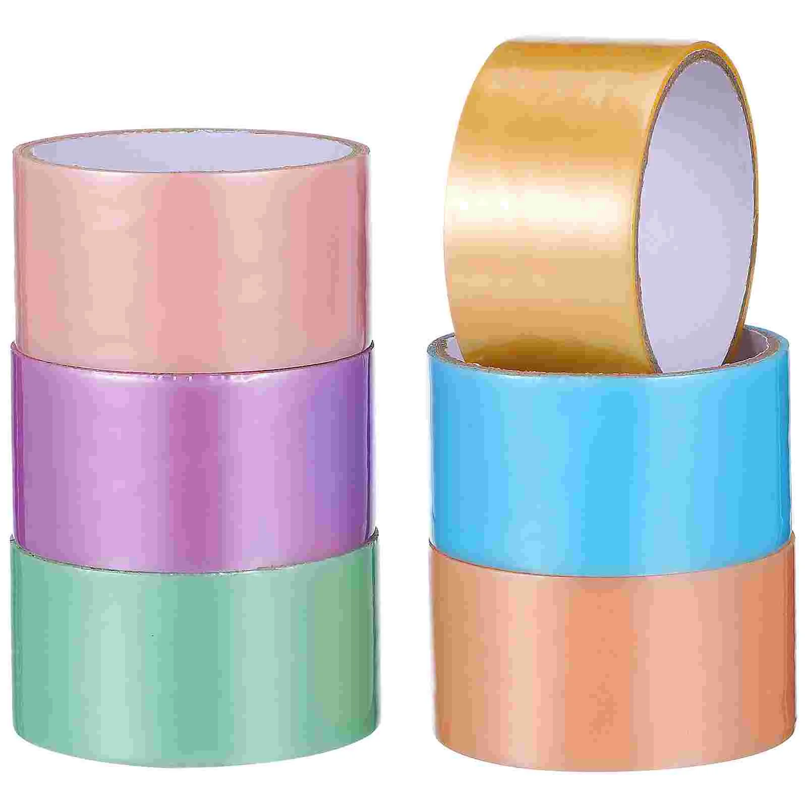 6 Rolls Pearlescent Sticky Ball Tape Convenient Adhesive Colorful Tapes Scrapbook Innovative DIY Plastic Durable Novelty