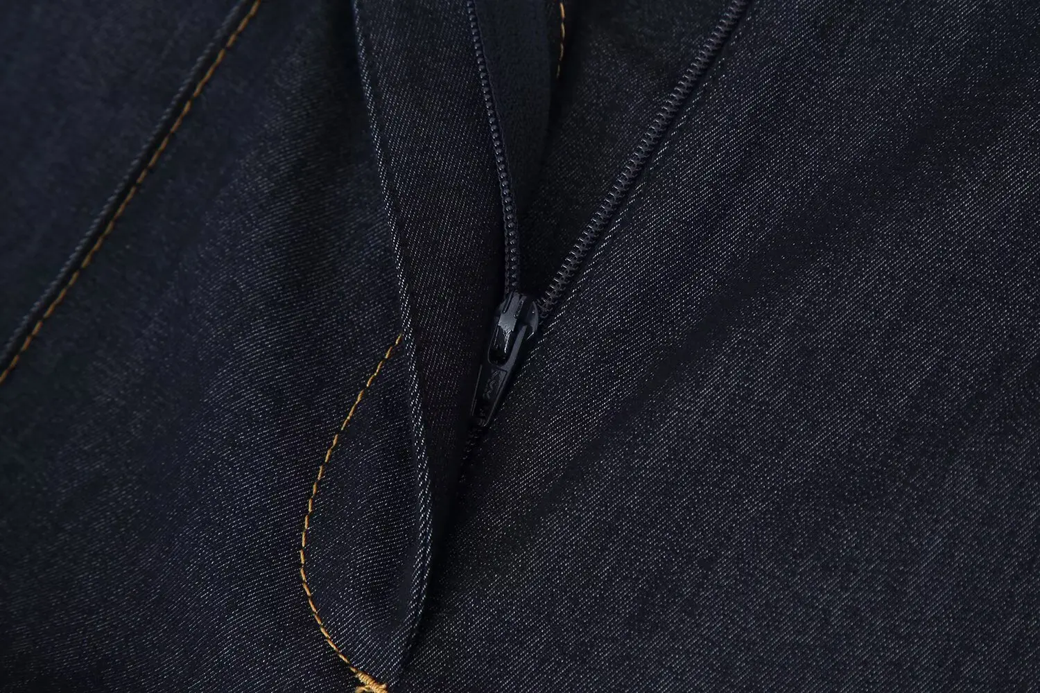 HH Donna Elegante monopetto Tasche Risvolto Manica lunga Cappotto di jeans + Cerniera sottile Elastico in vita Solido Estate Set da 2 pezzi