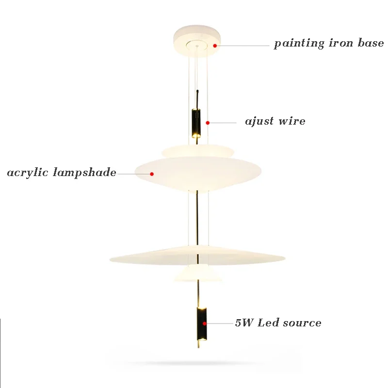 Imagem -05 - Nordic Ajustável Led Candelabro de Teto Flying Saucer Estilo Design Decoração Moderna Sala de Jantar e Luzes do Quarto