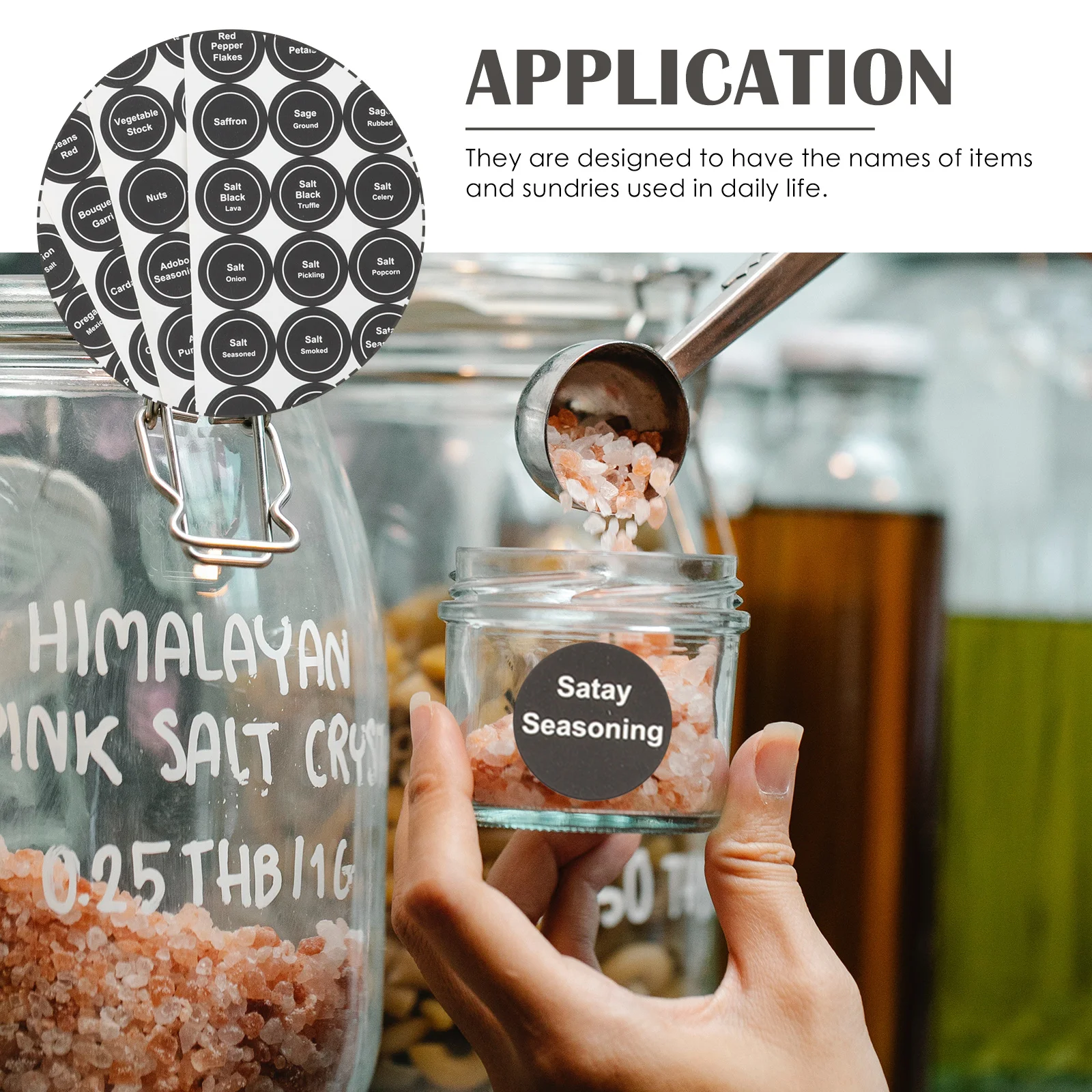 

20Pcs Seasoning Bottle Sticker Round Spice Labels Stickers for Kitchen Jars Self-Adhesive Label Patch Easy to Use No Residue
